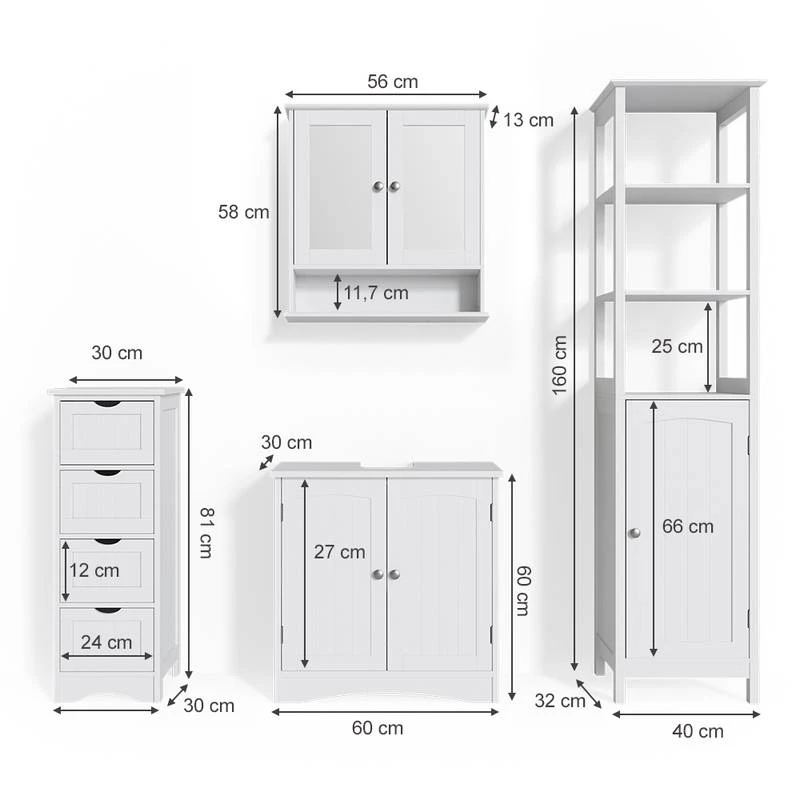 Salle De Bain Bianco Blanc (4 éléments) 9 Salle De Bain Bianco Blanc (4 éléments) – Image 7