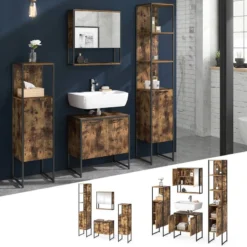Salle De Bain Fyrk Vieux Bois (4 élém.) 13 Salle De Bain Fyrk Vieux Bois (4 élém.) -Domublis Soldes Magasin 79aa05aefceb4db78a12ebff15daf1cc
