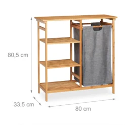 Étagère En Bambou Avec Panier à Linge -Domublis Soldes Magasin 7a405797e33d4890b250b7f252bf45fe