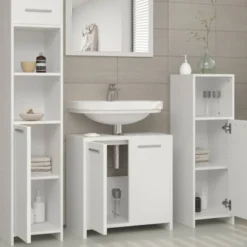 Salle De Bain Kiko Blanc (4 éléments) -Domublis Soldes Magasin 7f7d8a9280564bc98d209378f5b4526a