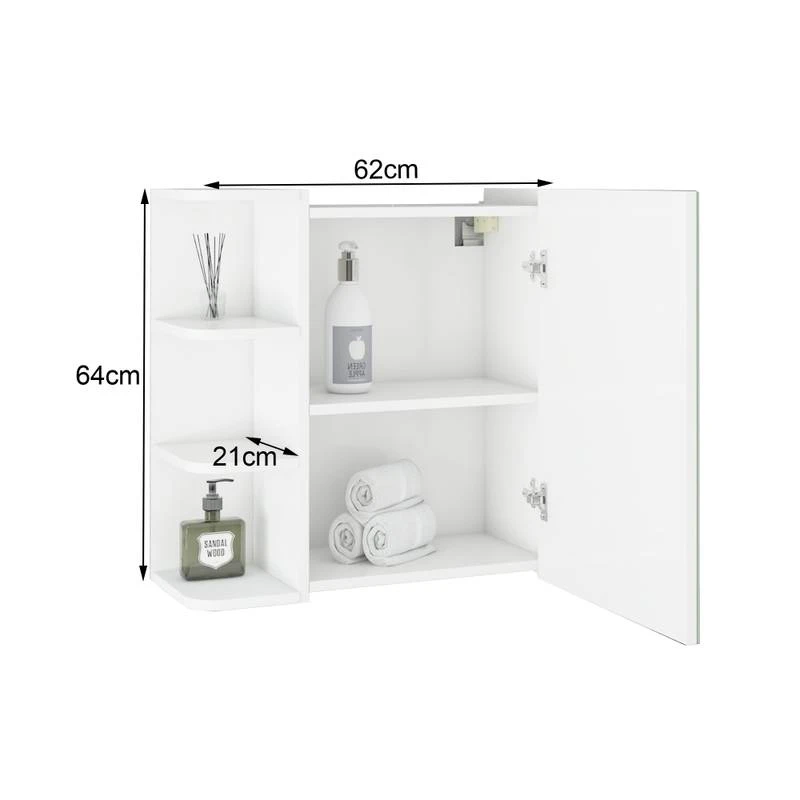 Armoire De Toilette 62x64x21 Cm Blanc 7 Armoire De Toilette 62x64x21 Cm Blanc – Image 5