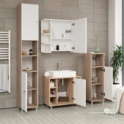 Chiffonnier Fynn Sonoma/blanc -Domublis Soldes Magasin 894d0998979e4479a105523d13684a39