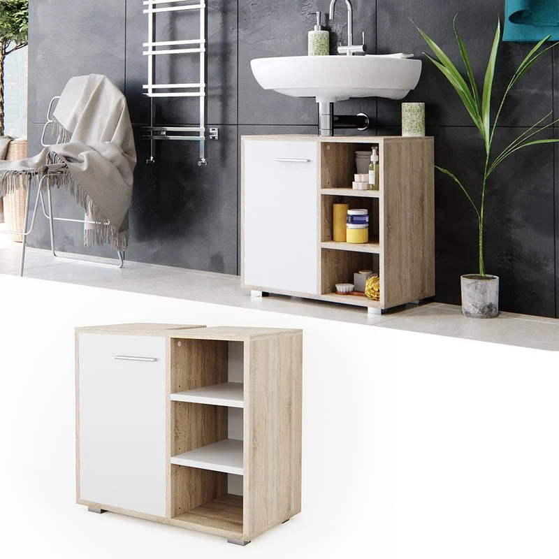 Meuble Sous-lavabo Perry Chêne/blanc 6 Meuble Sous-lavabo Perry Chêne/blanc – Image 4