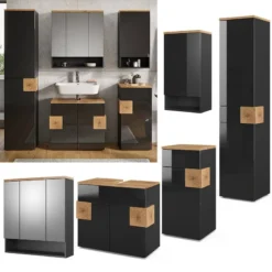 Salle De Bains Eden Anthracite (5 élém.) -Domublis Soldes Magasin 8d72fde6e0f64b97b24a19e97b1fff18