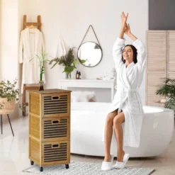 Caisson à Roulettes 3 Tiroirs étagères -Domublis Soldes Magasin 8e0790563ab6412e9eb4dd77f0dbd928