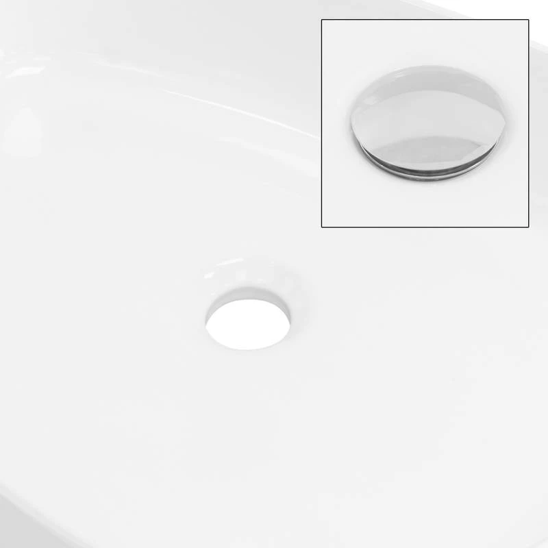 Lavabo Ovale 55x42x14cm Blanc Céramique 7 Lavabo Ovale 55x42x14cm Blanc Céramique – Image 5