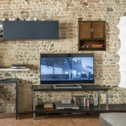 Armoire Suspendue LAMELL SDB Brun Foncé -Domublis Soldes Magasin 999e2f1f0aca44e38600fecbf3db4229