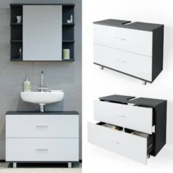 Meuble Sous-lavabo Ilias Sonoma/blanc -Domublis Soldes Magasin 9a5bc88a5ba34dab929ad0e52e136ccb