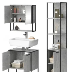 Salle De Bain Fyrk Béton (3 éléments) -Domublis Soldes Magasin 9b84fd194a7c48ee99b0cd14a2ee599d