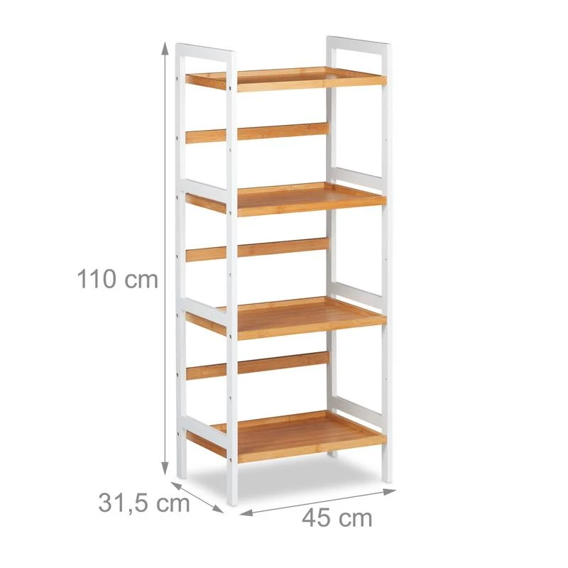 Etagère De Bain En Bambou Blanche 7 Etagère De Bain En Bambou Blanche – Image 5