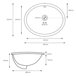 Lavabo Ovale 49x195x405 Cm Blanc -Domublis Soldes Magasin a10af273a76f414683b1a648951e3fa2