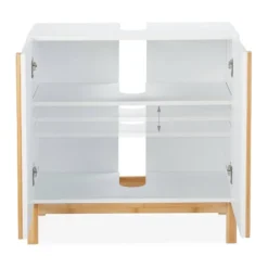 Meuble Dessous De Lavabo En Bambou Blanc -Domublis Soldes Magasin a23f8d44d1b74949be341c10aeef8f0d