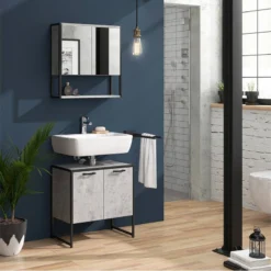 Meuble Sous-lavabo Fyrk Béton 10 Meuble Sous-lavabo Fyrk Béton -Domublis Soldes Magasin a25804ecd6ea47f5880c6c18b60fad3f