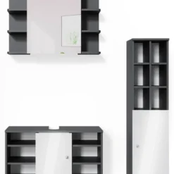 Salle De Bains Fynn Anthracite (3 élém.)