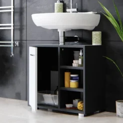 Meuble Sous-lavabo Perry Anthracite -Domublis Soldes Magasin a4f8785a715a46b9951cfc6e639c1fcb