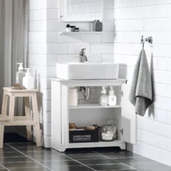 Meuble Sous Lavabo BZR108-W -Domublis Soldes Magasin a56b30d34ef24421aec1581aef35d150