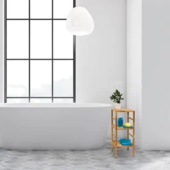 Étagère De Salle De Bain Rangement Noyer -Domublis Soldes Magasin a7281d79548143cda649b5bff407b279