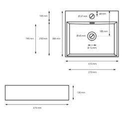 Lavabo Céramique Noir 415x360x30mm -Domublis Soldes Magasin a759936e5fcd4ee19f773d8e039a2cc5