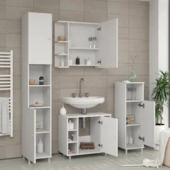 Salle De Bain Fynn Blanc (2 éléments) -Domublis Soldes Magasin a7b1c38efdc74e82823a0c1e413ae60d