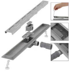 Caniveau De Douche Fendu 70cm Argent -Domublis Soldes Magasin a80507c628a9420d8508086a2670f2f3