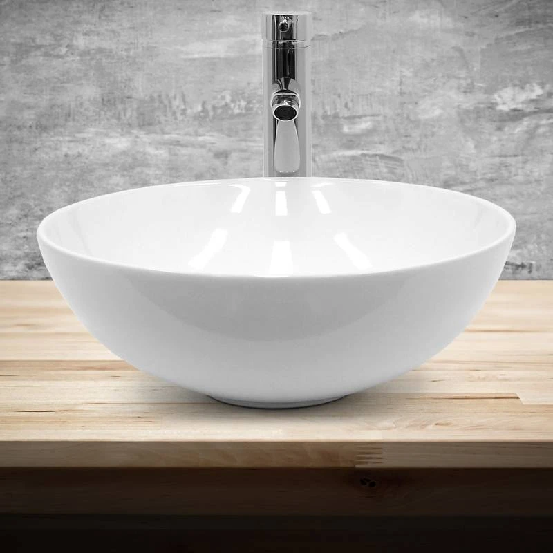 Vasque Ronde Ø 400x147 Mm Blanc 4 Vasque Ronde Ø 400x147 Mm Blanc – Image 2