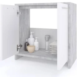 Meuble Sous-lavabo Kiko Béton/blanc -Domublis Soldes Magasin ab345887d0734f4cbe2a1dacf57105bd.cropped 106 196 785 751.processed