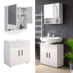 Salle De Bain Irma Blanc Brillant(2 él.) -Domublis Soldes Magasin ad549602fd7b4a028fd547e713ac9dd1