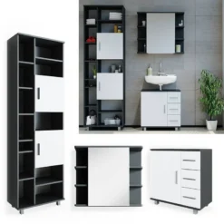 Salle De Bain Ilias Anthracite (3 élém.) -Domublis Soldes Magasin b191b5970cd94d7687e2323fe7aa5d47