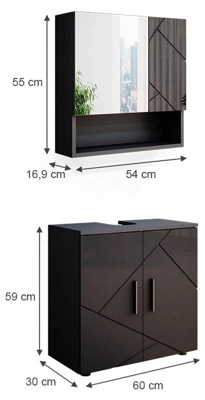 Salle De Bain Irma Anthracite (2 élém.) 8 Salle De Bain Irma Anthracite (2 élém.) – Image 6