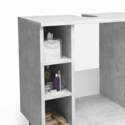 Meuble Sous-lavabo Fynn Blanc Béton -Domublis Soldes Magasin b8470a1229944cc7a17580c4f0b6d47a