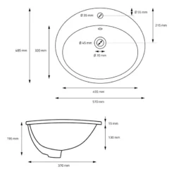 Lavabo Ovale 57x48,5x19,5 Cm Blanc -Domublis Soldes Magasin b850b95a3f0c477e9185c5bbd121f749