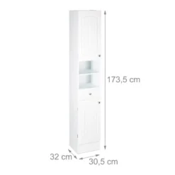 Colonne De Salle De Bain En Bois Blanc -Domublis Soldes Magasin b86d17b931c743dc8258618c80b07ffd
