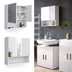 Armoire De Toilette Irma Blanc Brillant -Domublis Soldes Magasin ba1f6a317c28435183e5c3731b3ee7ae