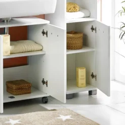 Ensemble Pour Salle De Bain Negril -Domublis Soldes Magasin badezimmer set negril 4 teilig mattweiss 3351321