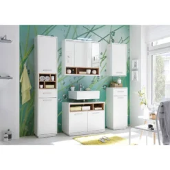 Armoire De Toilette Guardo -Domublis Soldes Magasin badezimmerset guardo 5 teilig weiss wildeiche dekor 4438884