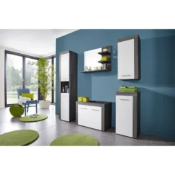 Meubles De Salle De Bains Set MiamiMaine -Domublis Soldes Magasin badezimmerset miami i 5 teilig weiss eiche rauchsilber dekor 4607172