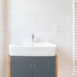 Placard Dessous De Lavabo Bambou Gris -Domublis Soldes Magasin bb9753987d0e44649b4042fef5ab00f2