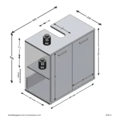 Meuble Sous Vasque 2 Portes Madoc -Domublis Soldes Magasin cb4897d8e8074543b4dd87c6a735e7ed