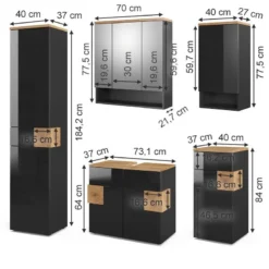 Salle De Bains Eden Anthracite (5 élém.) -Domublis Soldes Magasin cbd90384190e4c92984a47acd40ec029