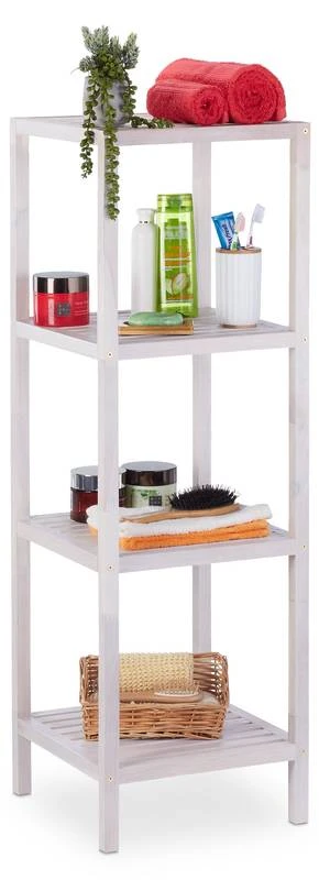 Étagère Salle De Bain Noyer Blanc 3 Étagère Salle De Bain Noyer Blanc