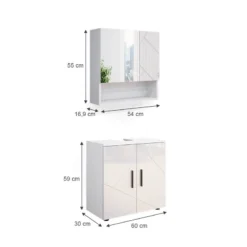Salle De Bain Irma Blanc Brillant(2 él.) -Domublis Soldes Magasin d0bc31047d984e92a98406075e95c61c