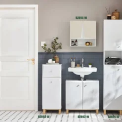 Meuble Sous Vasque BZR92-W -Domublis Soldes Magasin d3147750fb414f98b2ba38fec633b9ad