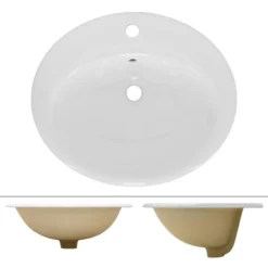 Lavabo Ovale 57x48,5x19,5 Cm Blanc -Domublis Soldes Magasin d44f97653886454d9e07e5fa07115a4d