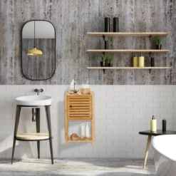 Etagère De Bain En Bambou, 3 étages 15 Etagère De Bain En Bambou, 3 étages -Domublis Soldes Magasin d4bdb49a59594b33a2937436334e88c6