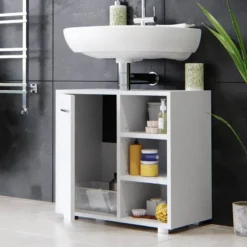 Meuble Sous-lavabo Perry Blanc -Domublis Soldes Magasin d52f696d79d642afb9d70e8dda62dbdb