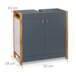 Placard Dessous De Lavabo Bambou Gris -Domublis Soldes Magasin d5a26357648649a9bb129ab14066d7d3