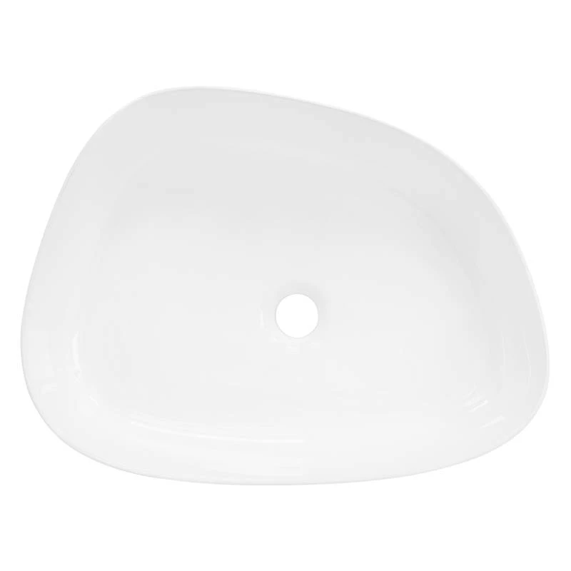 Lavabo Ovale 55x42x14cm Blanc Céramique 5 Lavabo Ovale 55x42x14cm Blanc Céramique – Image 3