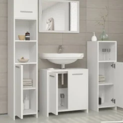 Meuble Sous-lavabo Kiko Blanc -Domublis Soldes Magasin e5d77d81f93c40b5bcae5e2ebe730e42