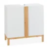Meuble Dessous De Lavabo En Bambou Blanc -Domublis Soldes Magasin e70950bb91794629a88269a270e744d4