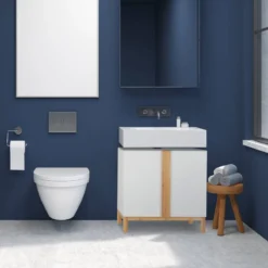 Meuble Dessous De Lavabo En Bambou Blanc -Domublis Soldes Magasin ea693cba72464df3a64174f7bf4afce6